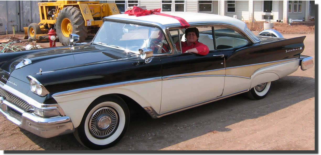 Newly married they bought a 1958 Ford Fairlane Now almost 50 years later