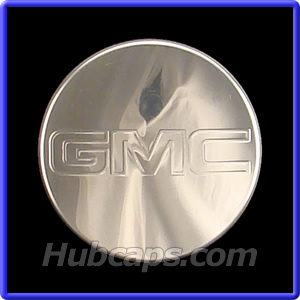GM Accessories 88963140 Button Style Center Caps in Bright Polished Finish with Red GMC Logo 