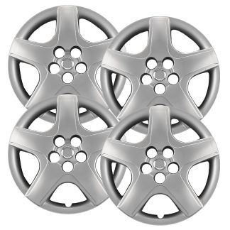 16 inch Painted Silver REPLICA hubcaps, No logo, #61119AMS-SET