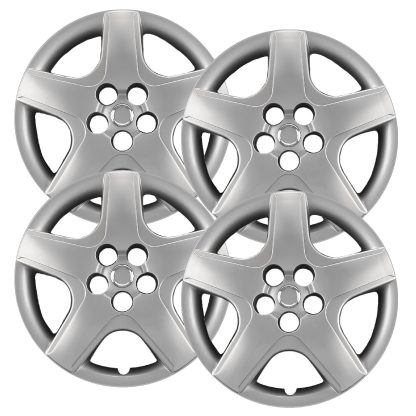 16 inch Painted Silver REPLICA hubcaps, No logo, #61119AMS-SET