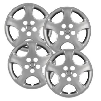 15 inch Painted Silver REPLICA hubcaps, No logo, #61134ams-SET