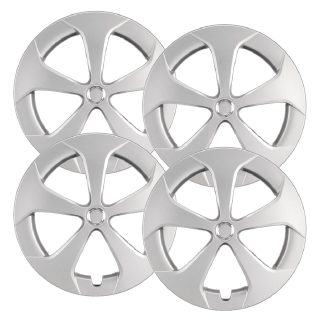 15 inch Painted Silver REPLICA hubcaps, No logo, #61167AMS-SET