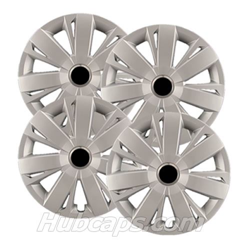 16 inch Painted Silver REPLICA hubcaps, No logo, 61563AMSSET