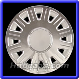 16 inch Chrome with Silver Pockets REPLICA hubcap, Clip-On Installation, No logo, #7036AMC