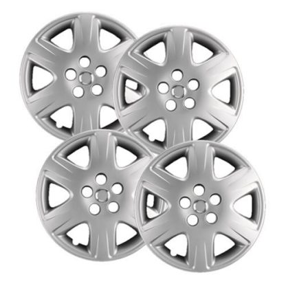 15 inch Painted Silver REPLICA hubcaps, No logo, #61133AMS-SET