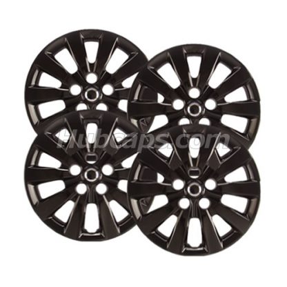 16 inch Black REPLICA hubcaps, No logo, #53089AMB-SET