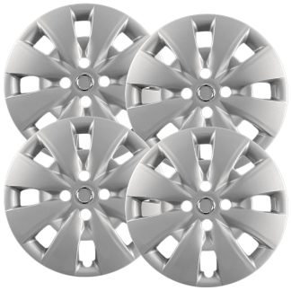 15 inch Painted Silver REPLICA hubcaps, No logo, #61154AMS-SET