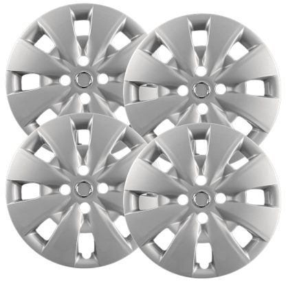 15 inch Painted Silver REPLICA hubcaps, No logo, #61154AMS-SET
